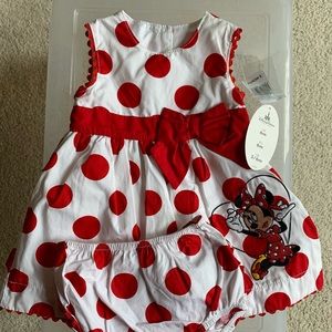 NWT DISNEY MINNIE GIRLS 2PC DRESS 6MONTHS